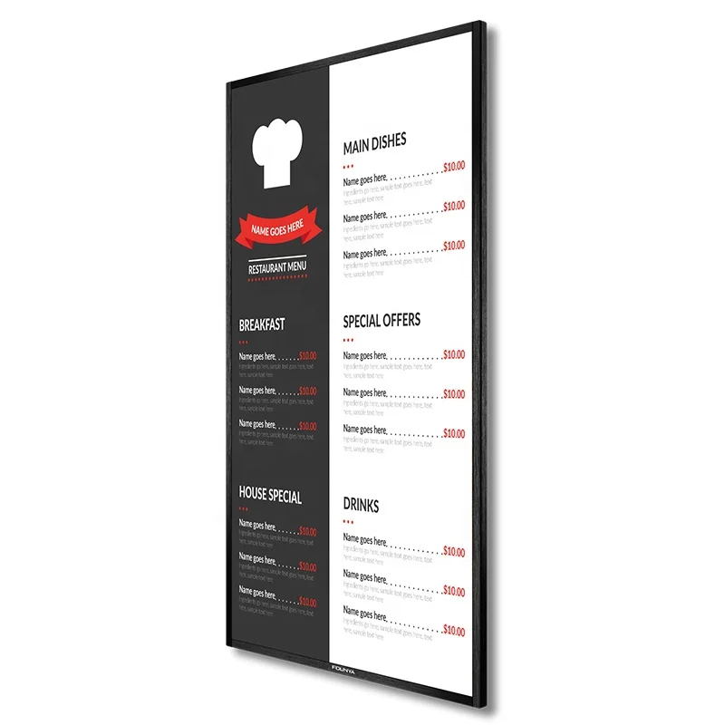 LCD Restaurant Digital Menu Board Display Screen Call Menubar Digital Signage