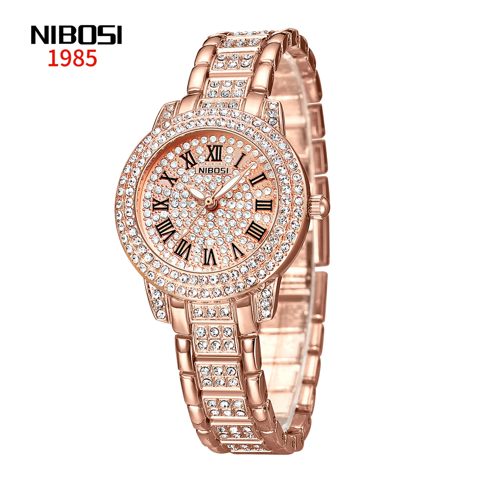 NIBOSI 2552 Superior Top Rating Clock New Product Multifunction Waterproof Latest Women Quartz Watches with Stainless Steel Band