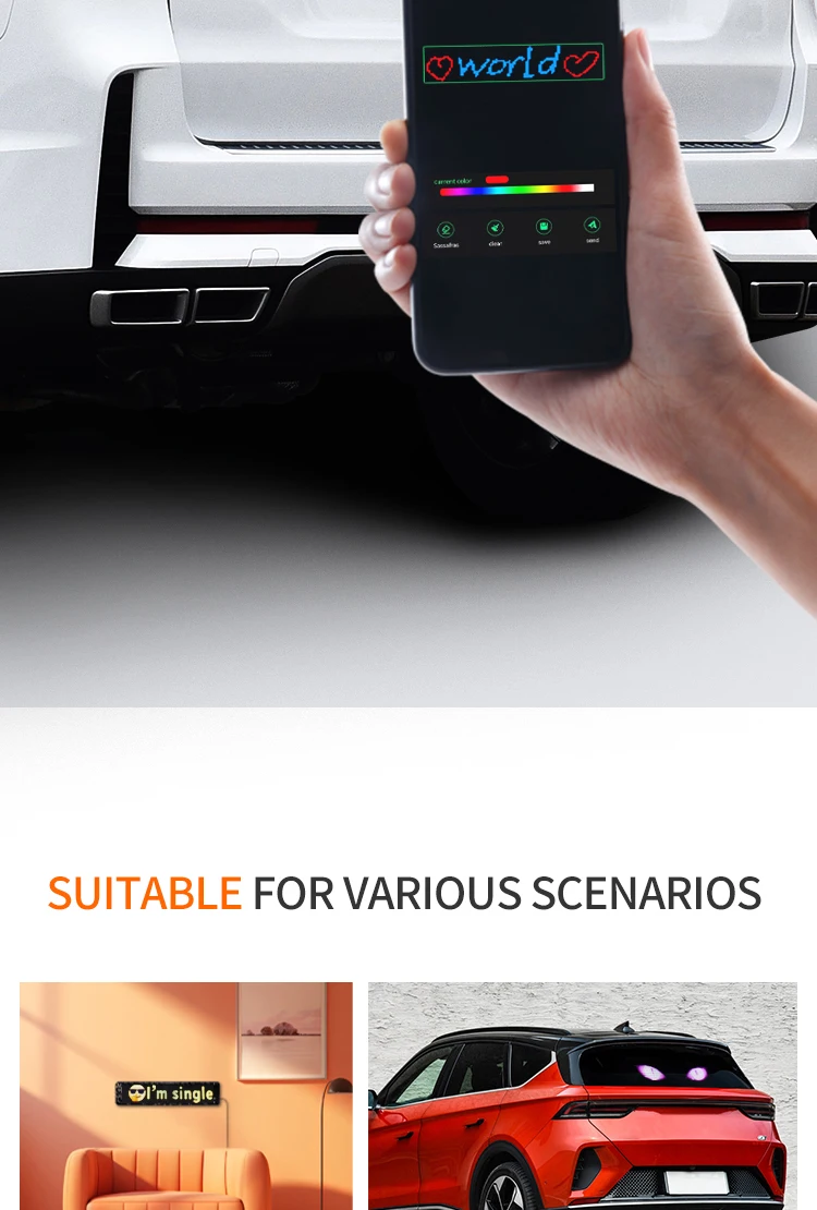 Rgb Scrolling Message Led Display Screen Blue Tooth Led Car Display ...
