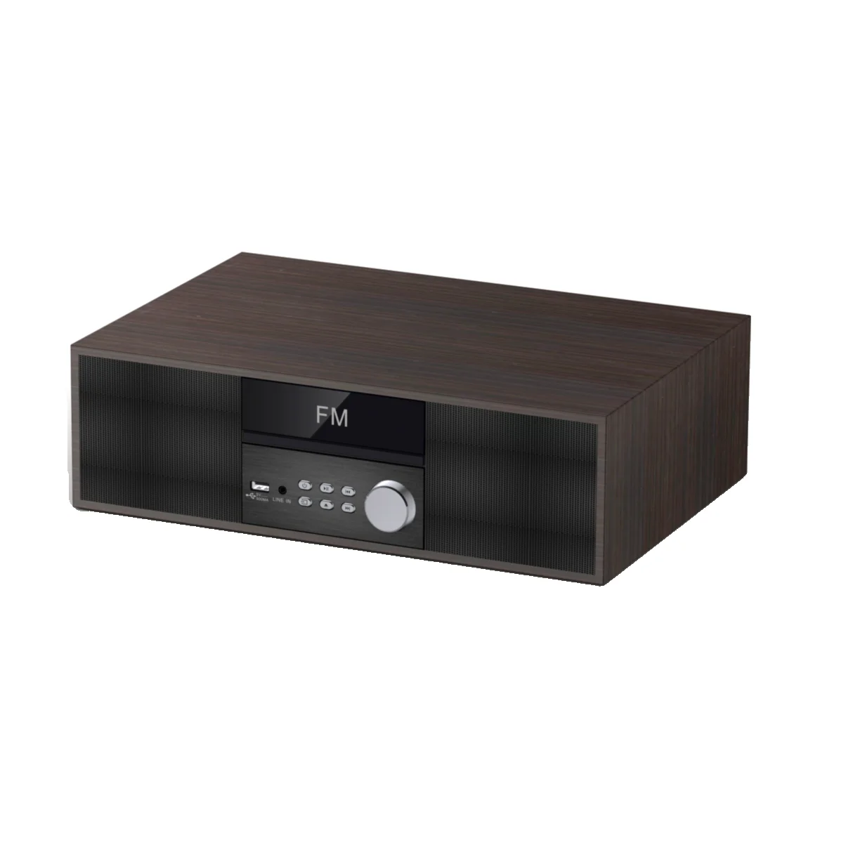Wooden Retro Style Wireless CD Shelf System with FM Radio