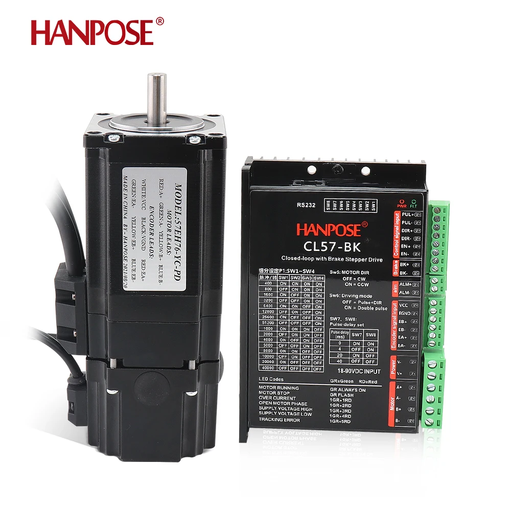 HANPOSE 57 NEMA 23 Stepper Motor 2.2N.m with Driver for CNC