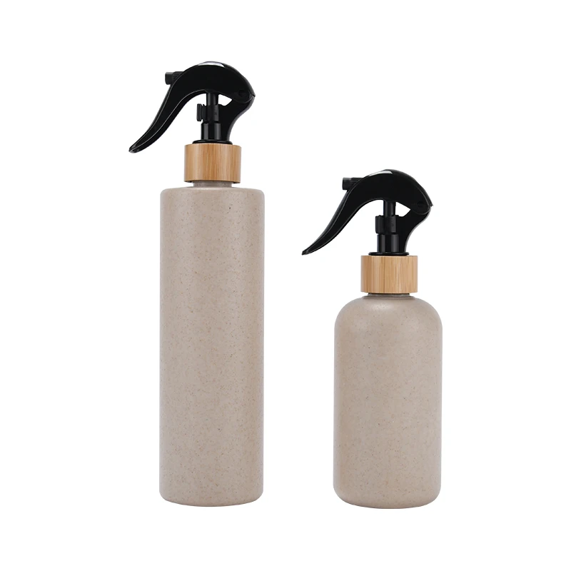 30ml 60ml 100ml 250ml 300ml 500ml Black White Trigger Spray Bottle Straw Bottle with Bamboo Trigger Pump Spray Cap