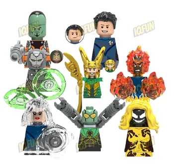 Marvel Characters Captain Robots Cartoon Mini Action Building Block Plastic Doll Toy Thor Mini Figure Assembled Toy