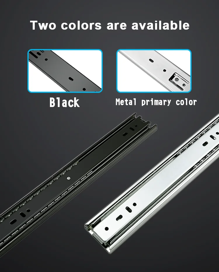 45mm Furniture Hardware Full Extension 3 Fold Slides Furniture Hardware