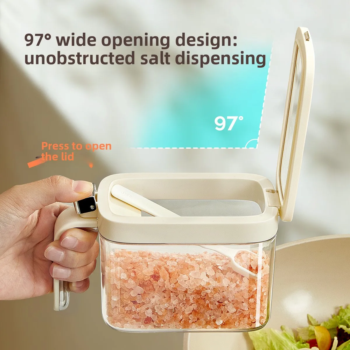 Plastic Condiment Box Viewing Window Airtight Spice Storage Set for Kitchen Seasonings Oil Dispenser Portioning-Modern