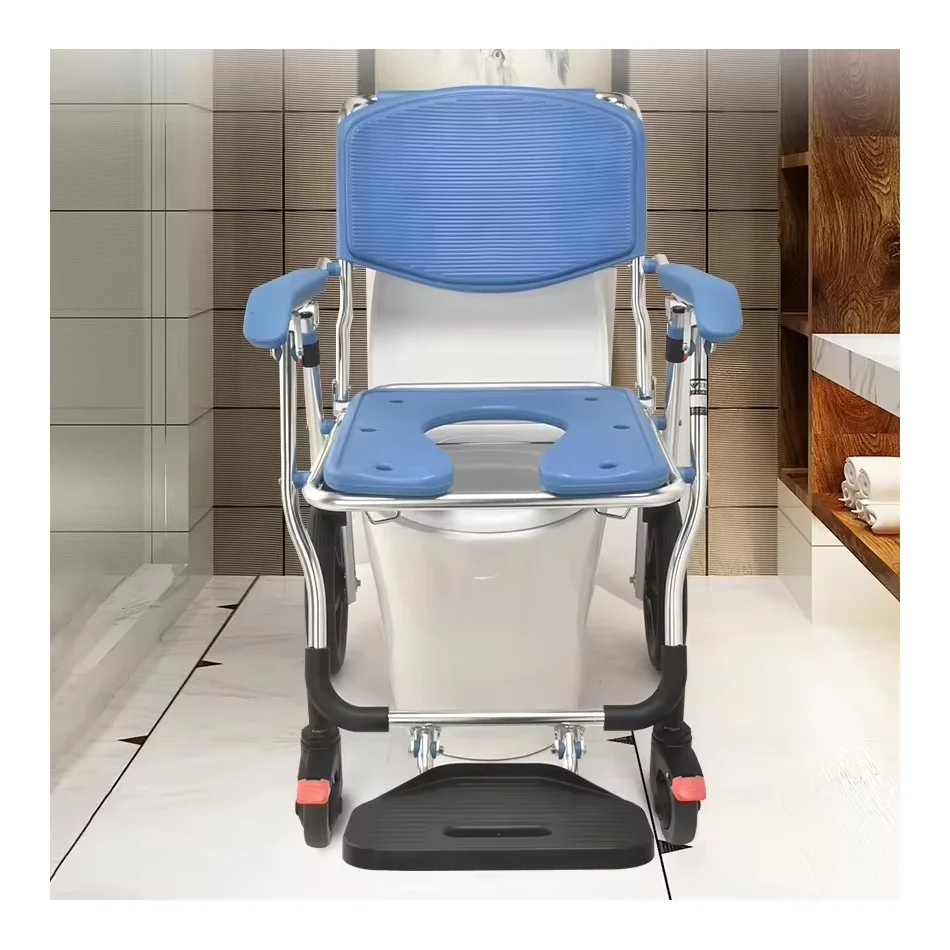 Medical Chair Toilet Patient Transfer Commode Toilet Wheel Chair for Disabled