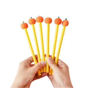 Cute Pumpkin Gel Pen 0.5mm Orange Plastic Creative Halloween Gift Wholesale Student Office School Supplies Sign Pen