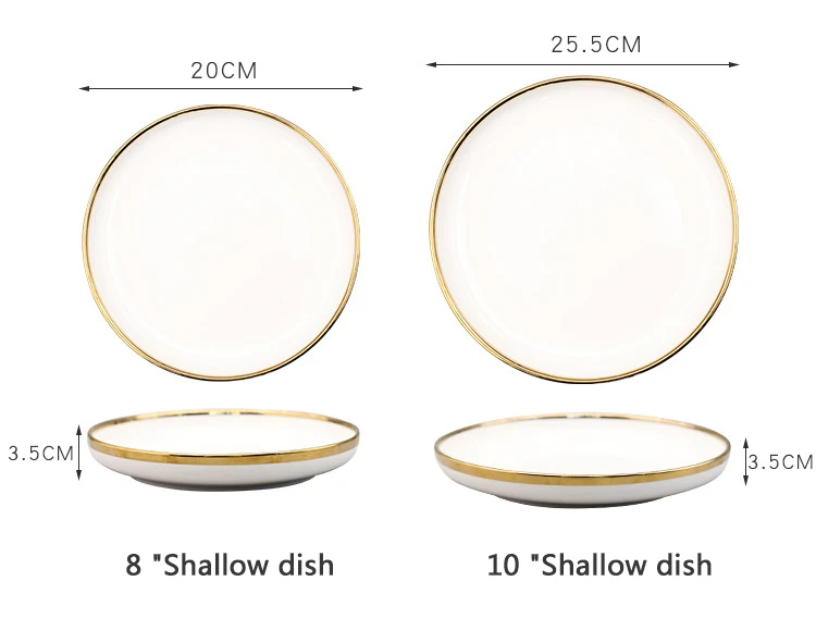 Luxury Nordic Style Gold Rim Crokery Fine Bone China Tableware Porcelain Ceramic dishes Plates Dinnerware Dinner Set supplier