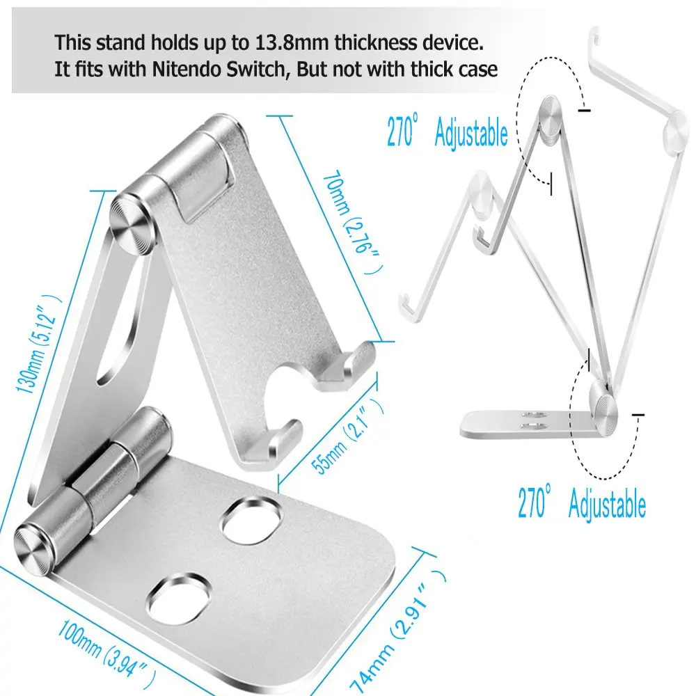 Полностью складная и регулируемая подставка для сотового телефона, подставка для смартфона, планшета, настольные аксессуары