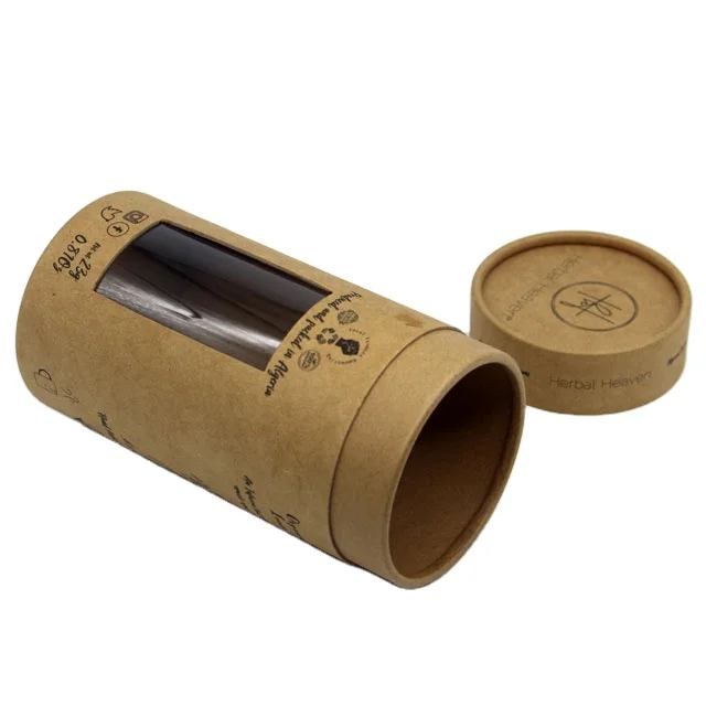 Custom Loose-leaf Tea Paper Tube Packaging Round Tea  Paper Tube with clear Cut Out