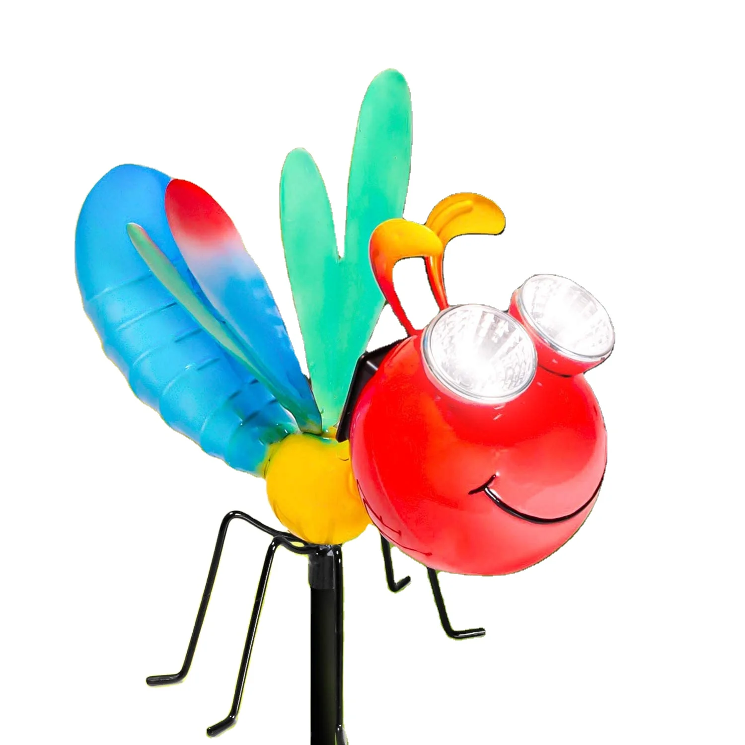 Metal  Art Solar Red Dragonfly Stake Lights