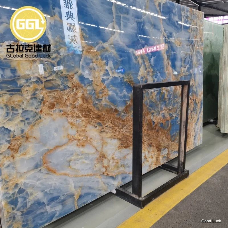 Onyx Tile Onyx Marble Slab Tile LUXURY Natural Blue Onyx Marble Slab Tile