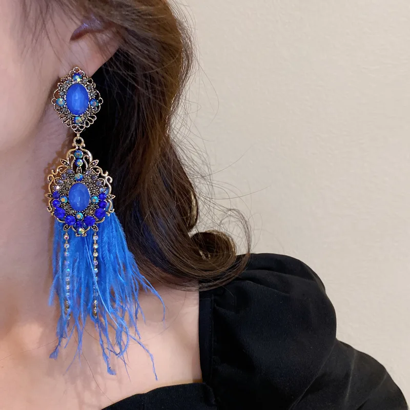 Buy Big Earrings for Women Blue Colour at Amazonin