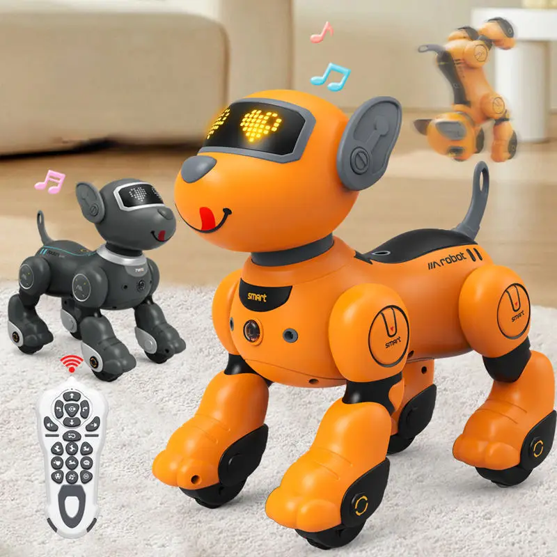 Electronic Remote Control  Voice Dialogue Smart Robot Dog Intelligent Sound Toys RC Music Follow Stunt Pets Dog for Kids