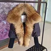 Black+raccoon fur collar