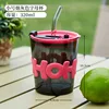 Short letter cup soot + cup cover + lid + straw + color box