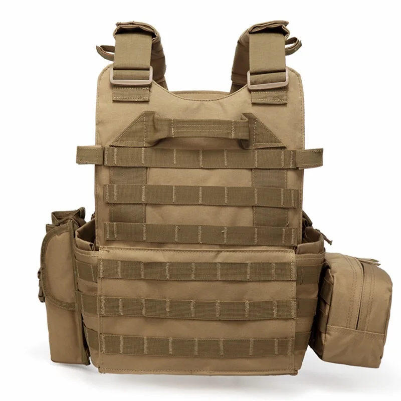 Outdoor camping hunting men's tactical vest combat vest security molle chest vest details