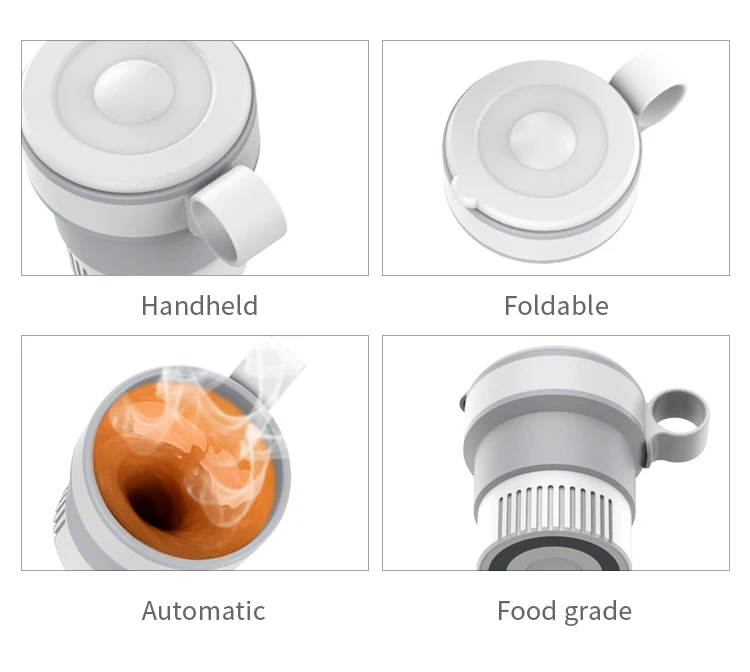 330ml Portable Foldable Wireless Auto Mixing Magnetic Mug Self Stirring Coffee Mug with Handle details