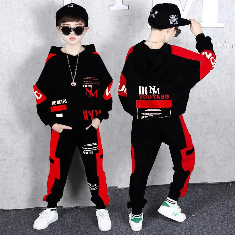 Boys Autumn Tracksuit Clothes Set Kids Sweatshirts Hoodies &Pants Sport  Suit Boys Hip Hop Dance Outfits for 4 6 8 10 12 14 Yrs