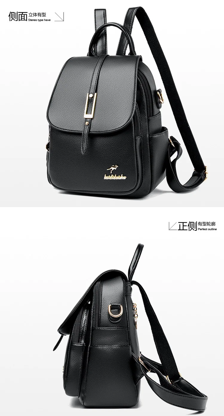 Women Backpack Fashion Design High Quality Leather Female School Bag Multifunction Large Capacity Travel Backpacks Women Backpack Fashion Design High Quality Leather Female School Bag Multifunction Large Capacity Travel Backpacks