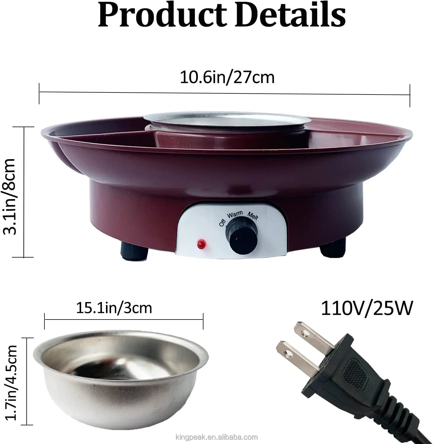 Fondue Pot Set Electric Chocolate Fondue Maker With 6 Forks & Serving