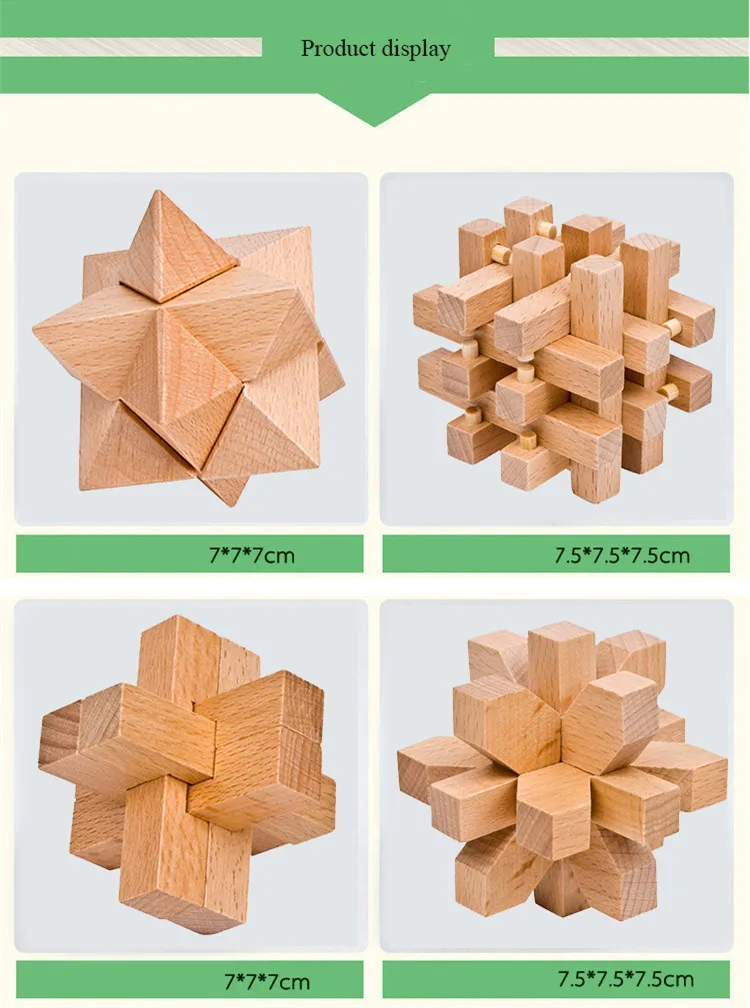 Details about   3D Chinese Wooden Puzzle Game Chexagon Model Brain Teaser Jigsaw Building Blocks 