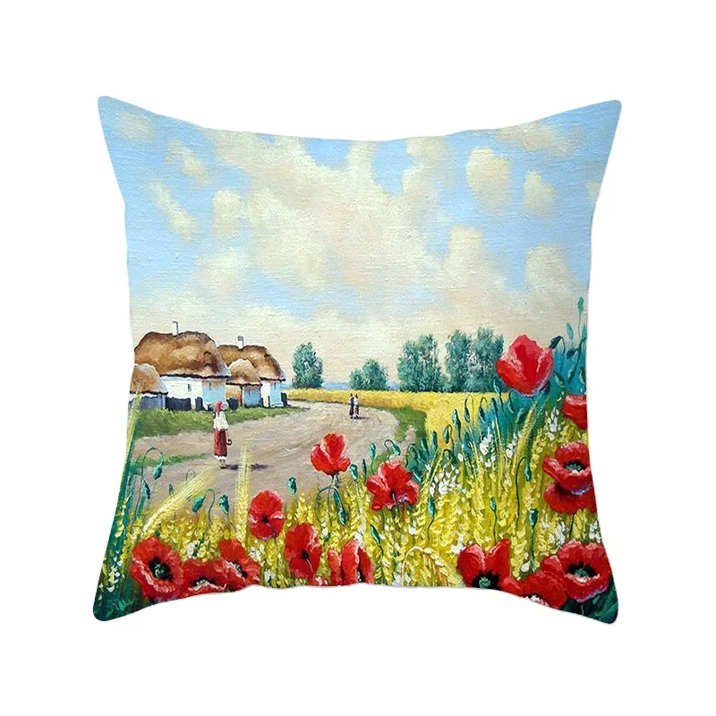 Eco-Friendly Rustic Floral Design Velvet Cushion Cover Custom Size Fabric  Decorative Outdoor Pillow Living Room Christmas