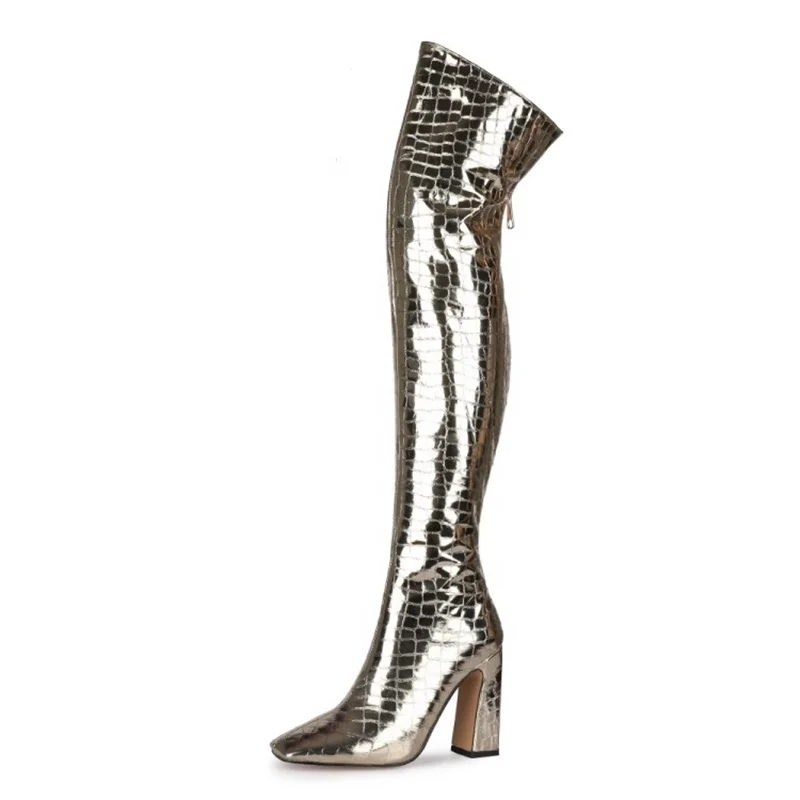 stone thigh high boots