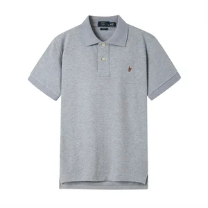 Summer Men's Pure Cotton Ralph Horse Polo Shirt Solid Color Embroidered Short Sleeve RalphT-shirt Casual Golf Business T-shirt
