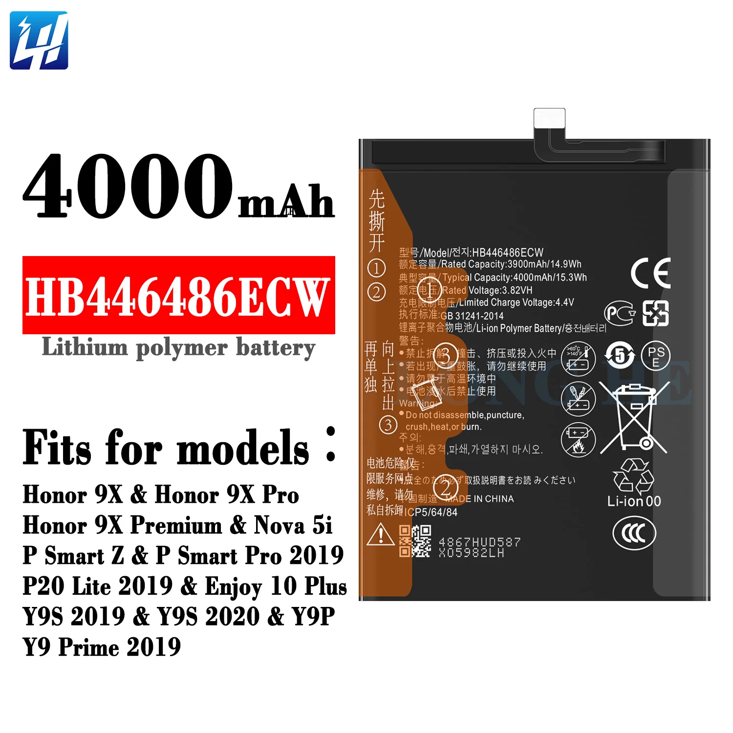 Custodia A Libro In Pelle Per Huawei Y9s E P Smart Pro 2019, Con Porta Carte E Supporto, Elegante Nero - 6
