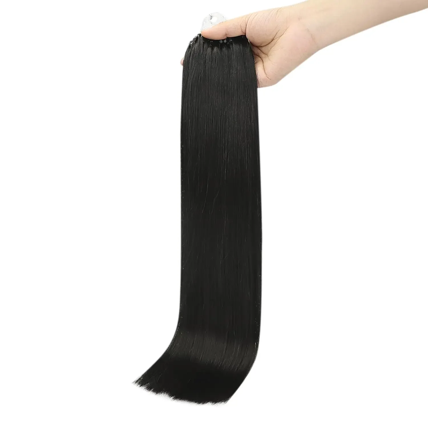 LaaVoo Remy Micro Link Hair Extensions Human Hair Brazilian Natural Straight Prebonded Micro Loop_voghion.com