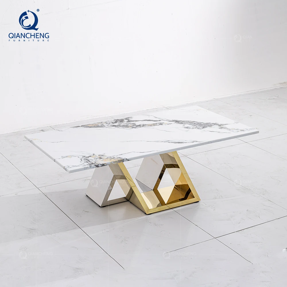 Luxury Hallway Console Table European Design Living Room Furniture Silver Mirrored Stainless Steel Marble Console Table