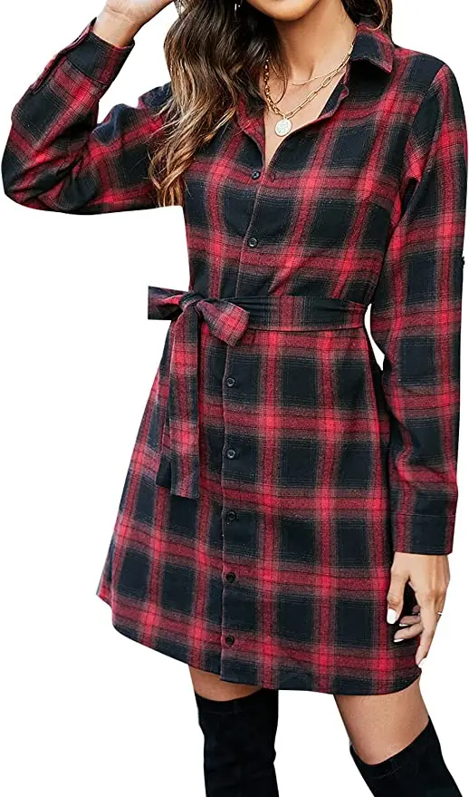 open lace back dress Hope & Henry Girls' Organic Puff Sleeve Tiered Flannel Dress with Sash, Sugar Plum Plaid, 12