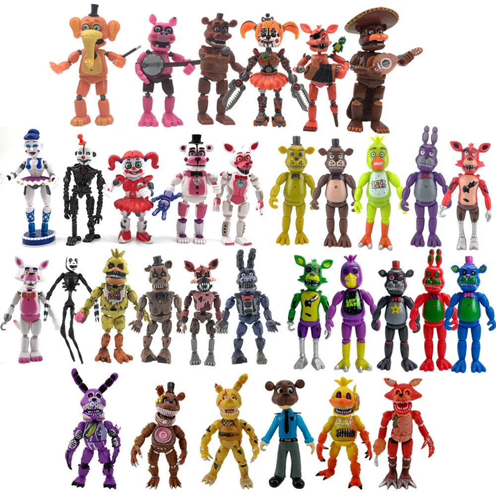 Five Nights at Freddy's 4 Action Figures FNAF Toy lot of 6