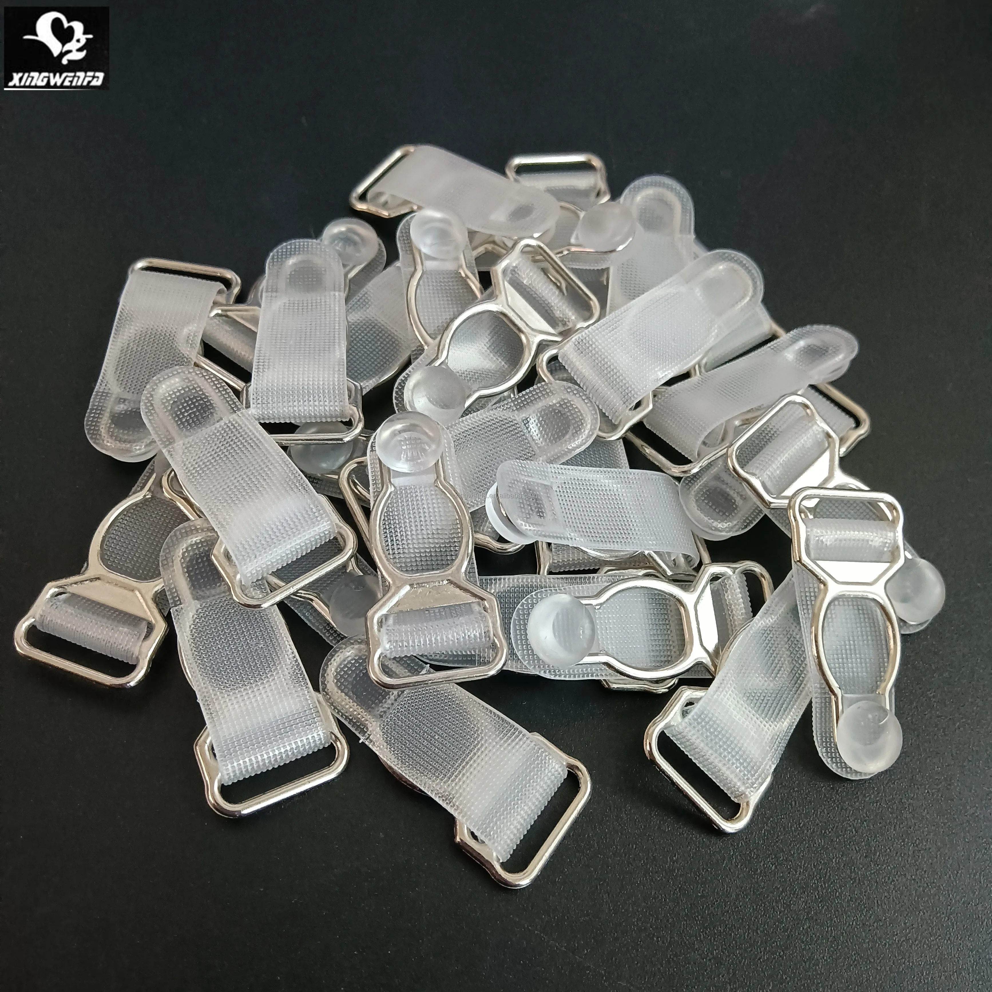 Clear Silver Suspender Clips