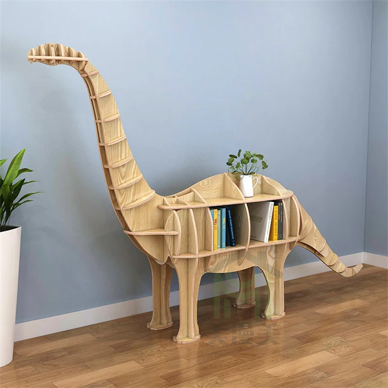 Chiquitos Creative Animal-Modelled Wooden Display Shelf for School Library Bookshelves Exhibition Hall Shop Window Decoration