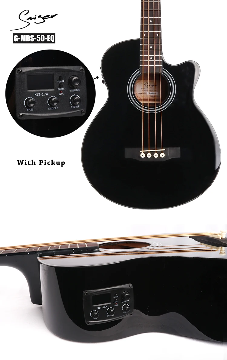 Acoustic Bass Guitar - High Gloss, 4 Strings, Pickup EQ