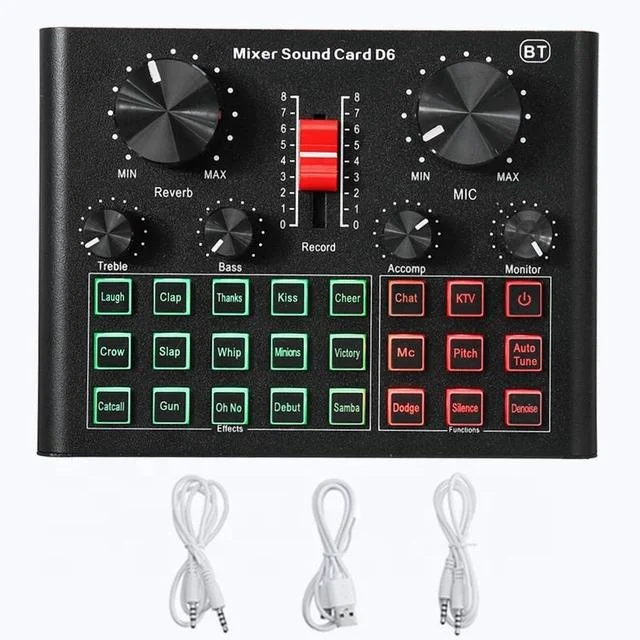 Audio Interface Soundcard Midi Sound Card With Microphone