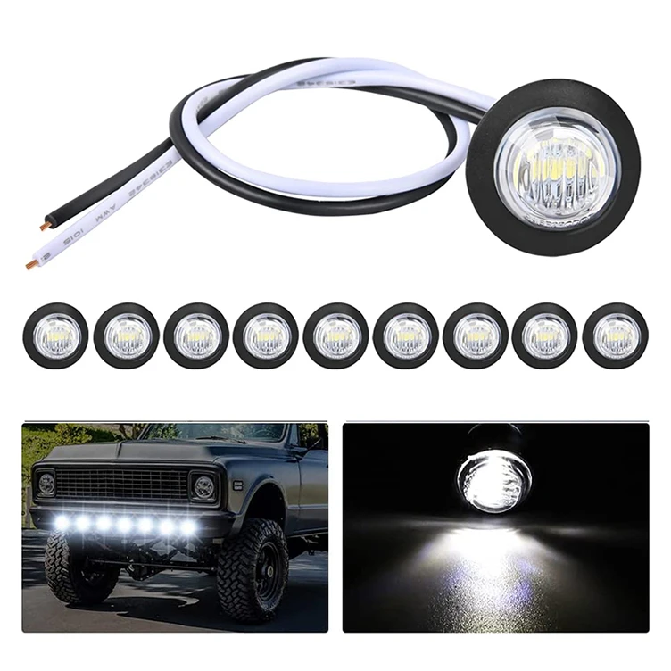 3/4 Inch Round Led Clearance Light Led Front Rear Side Marker Indicator ...