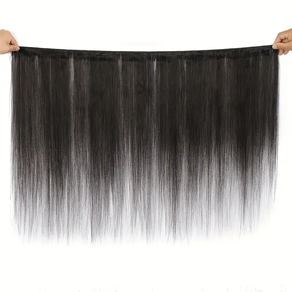 Braziliaanse Remy Human Hair Bundels voor Vrouwen Natuurlijke Zwarte Kleur_voghion.com