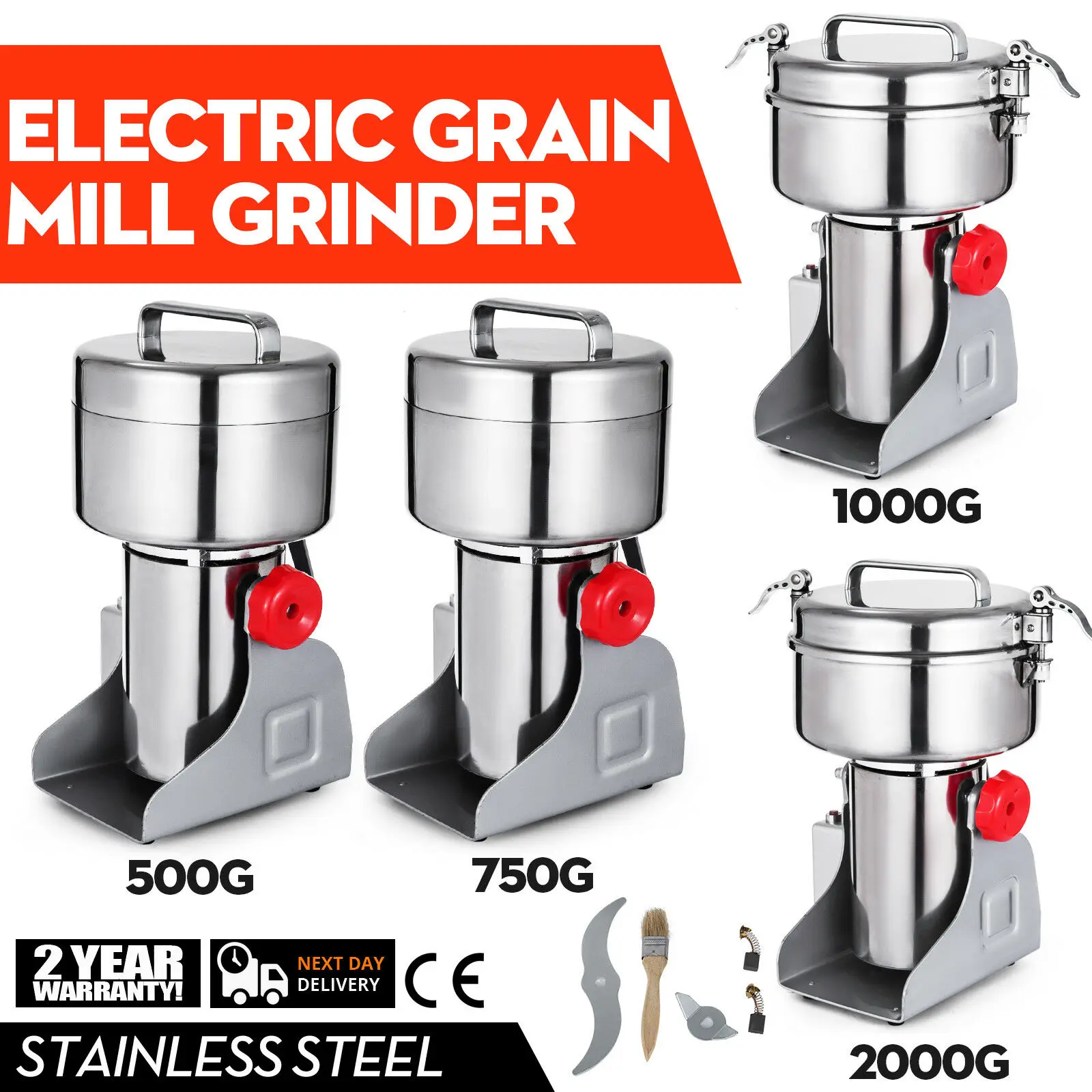 750g Commercial Spice Grinder Electric Grain Mill Grinder