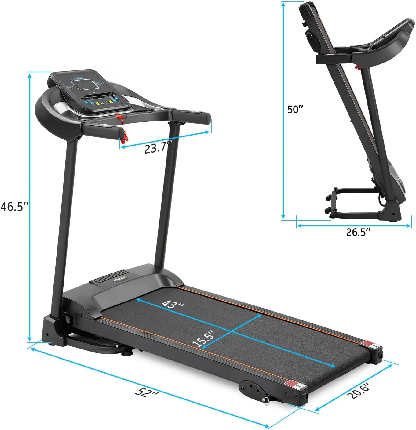 Lijiujia 1.5hp Motor Power Small Size 90kg Max User Weight Running Machine Home Fitness Equipment Electric Movable Treadmill