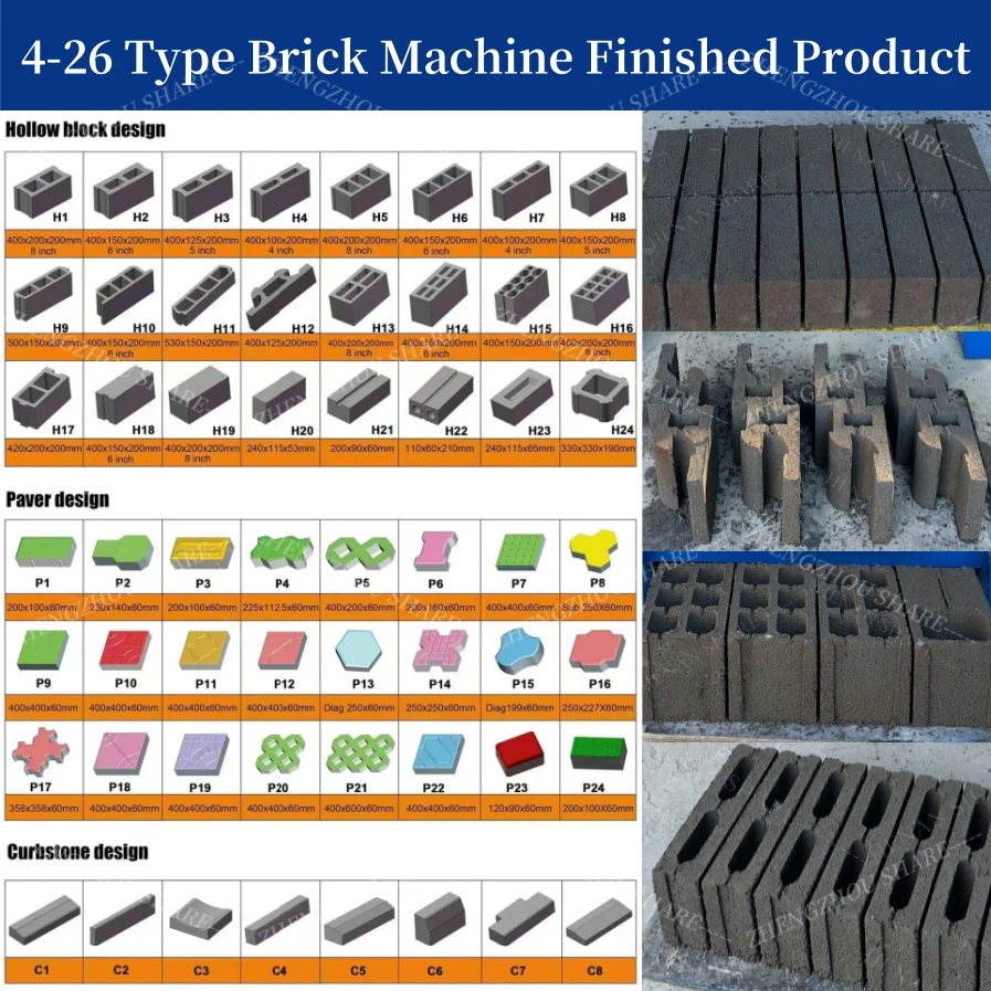 High Quality 4-26 Block Making Machine Hydraulic Cement Solid Hollow Brick Making Machinery