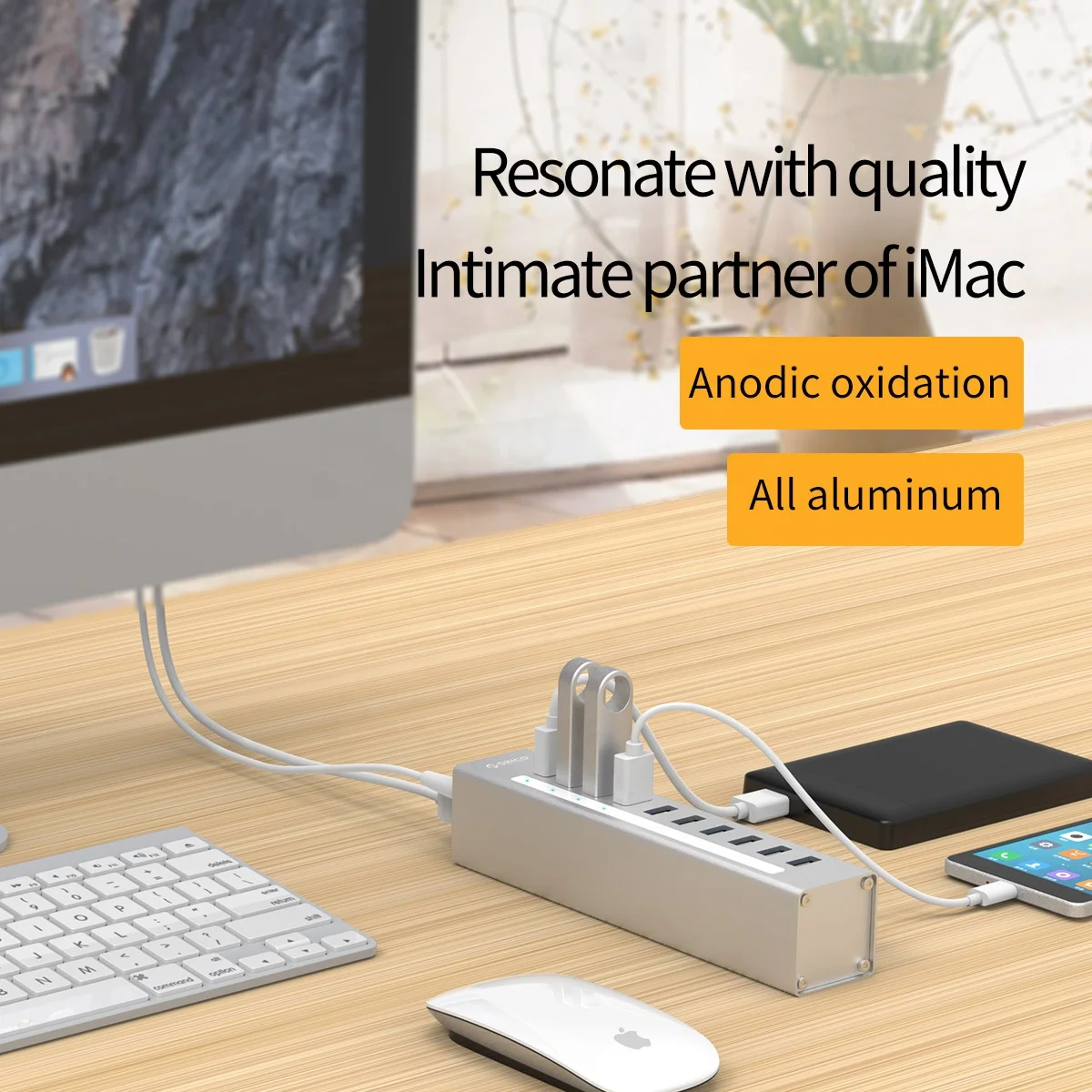 Orico A3h10-bk Aluminum Super Speed 10 Port Usb3.0 Hub Splitter With ...