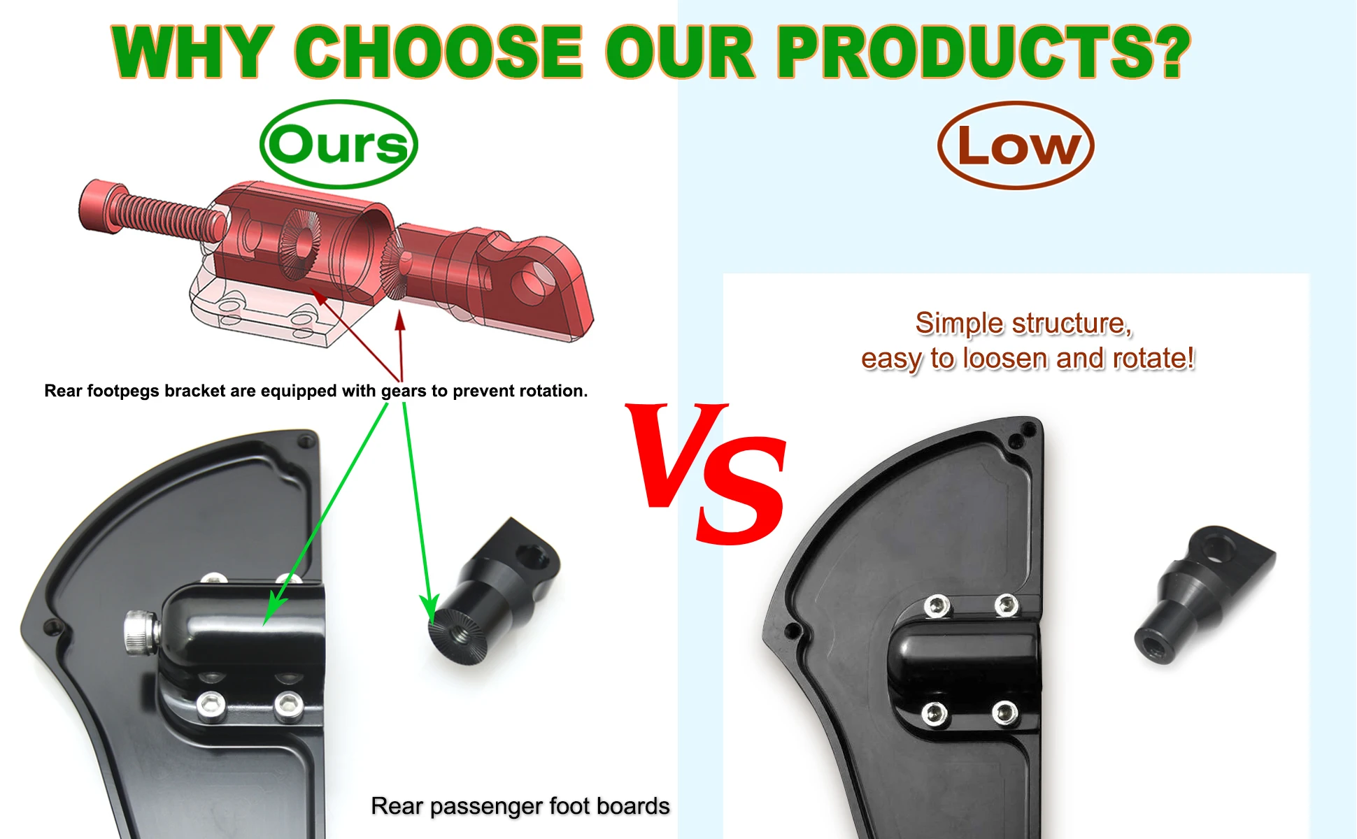 Motorcycle Defiance Rider Rear Floorboards Highway Footrest Pegs For