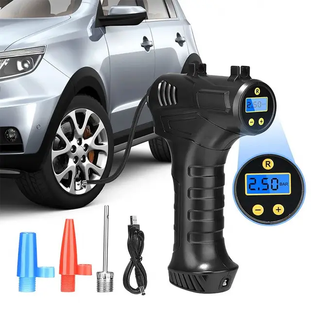 Portable Tyre Inflator 12V Rechargeable Cordless Digital Wireless Electric Car Air Tire Pump Gonfleur De Pneus Voiture Sans Fil