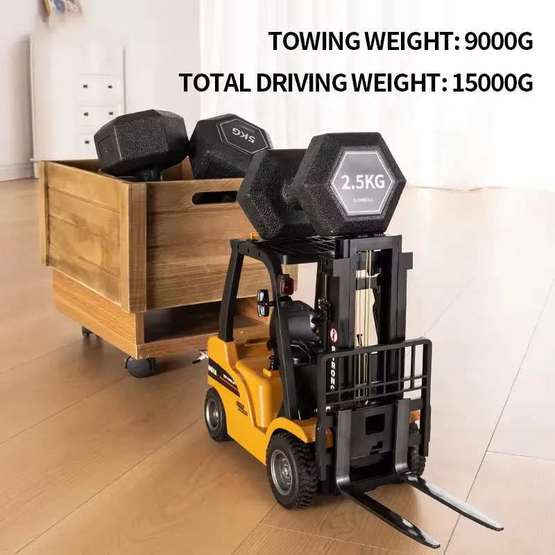 Chariot élévateur RC Huina 1577 – 1/10, 8 Fonctions, Métal, 2,4 GHz, Batterie NiMh Incluse