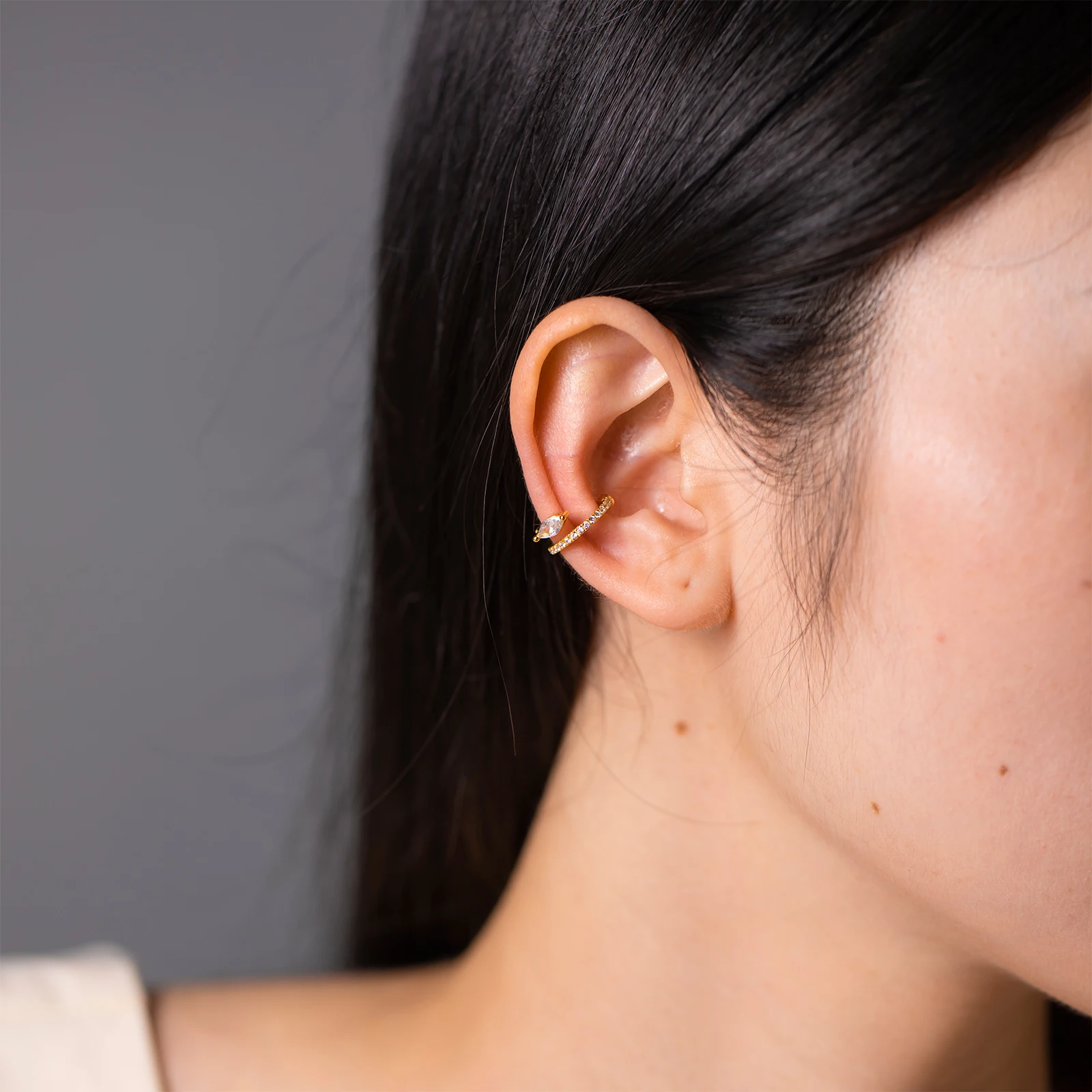 Gold Vermeil Fuamay S925 Non-Piercing Ear Cuff for Women - Daily Wear Jewelry