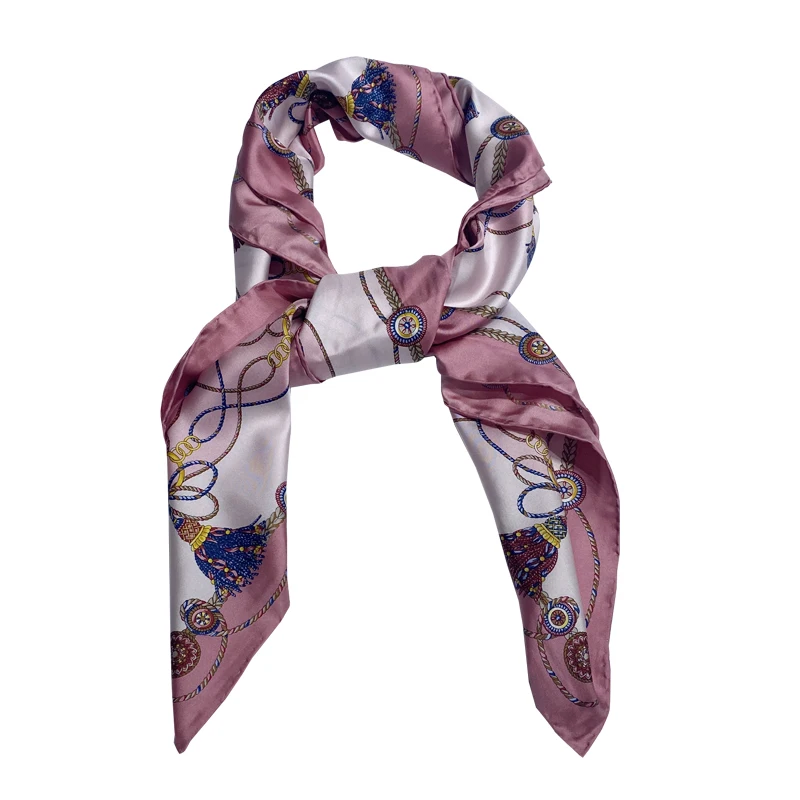 Wholesale Custom Digital Printing Square Silk Scarves 100% Silk Scarf Printed Logo Women Head Satin Scarves