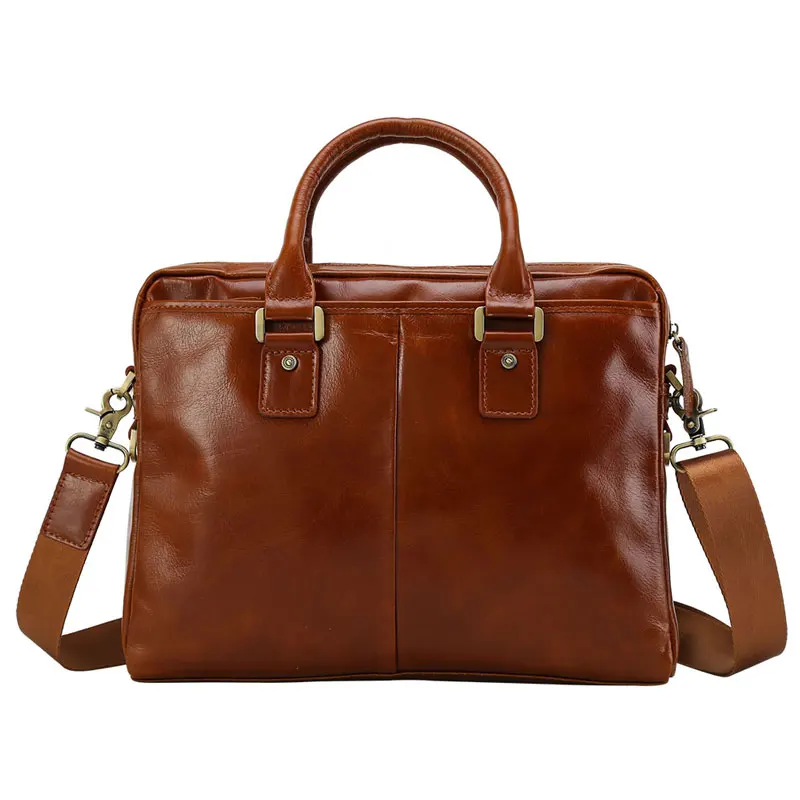 Tiding Handmade Custom Laptop Conference Bag Genuine Leather Maletines Waterproof Business Bag Briefcase for Man